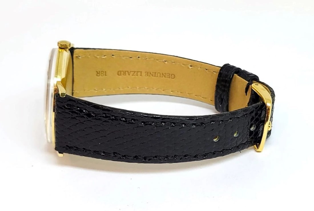 Vintage Solid 18k GUBELIN Mens Winding Watch 1960s Cal G7017 EXLNT RARE High End - 4