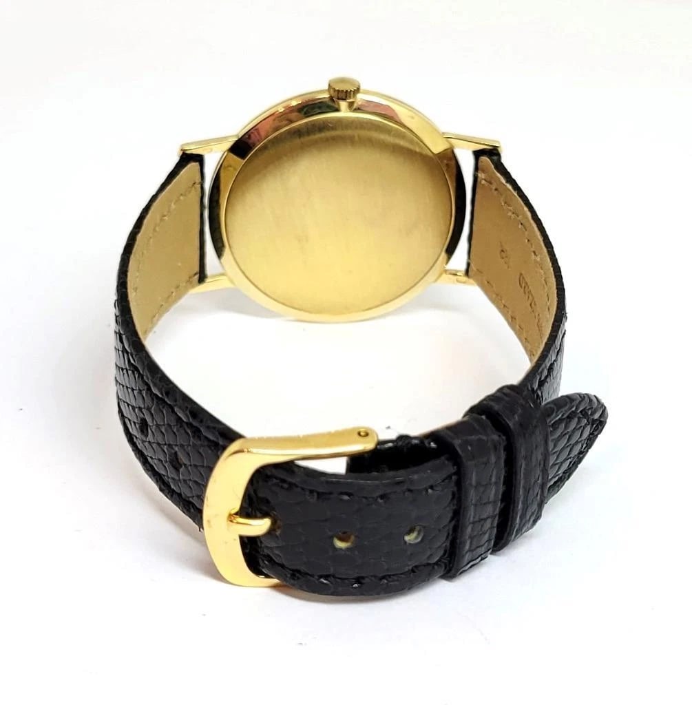 Vintage Solid 18k GUBELIN Mens Winding Watch 1960s Cal G7017 EXLNT RARE High End - 5