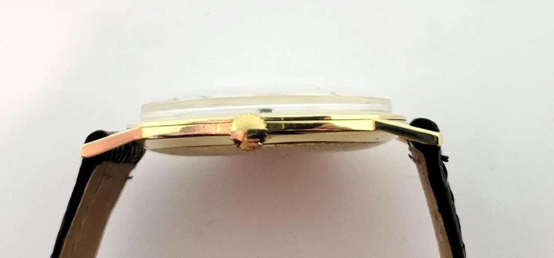 Vintage Solid 18k GUBELIN Mens Winding Watch 1960s Cal G7017 EXLNT RARE High End - 6