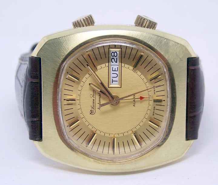 Swiss LUCIEN PICCARD Automatic ALARM Mens DAY DATE Watch* EXLNT* SERVICED* RARE - 12