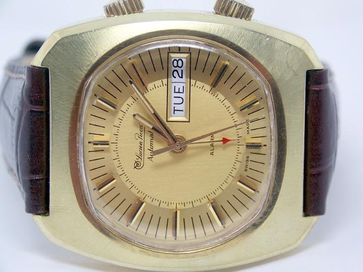 Swiss LUCIEN PICCARD Automatic ALARM Mens DAY DATE Watch* EXLNT* SERVICED* RARE - 13