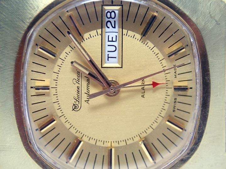 Swiss LUCIEN PICCARD Automatic ALARM Mens DAY DATE Watch* EXLNT* SERVICED* RARE - 14