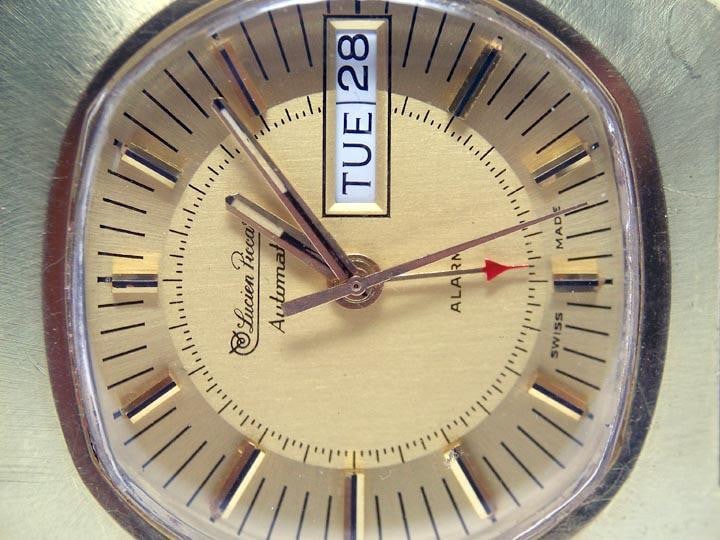 Swiss LUCIEN PICCARD Automatic ALARM Mens DAY DATE Watch* EXLNT* SERVICED* RARE - 6