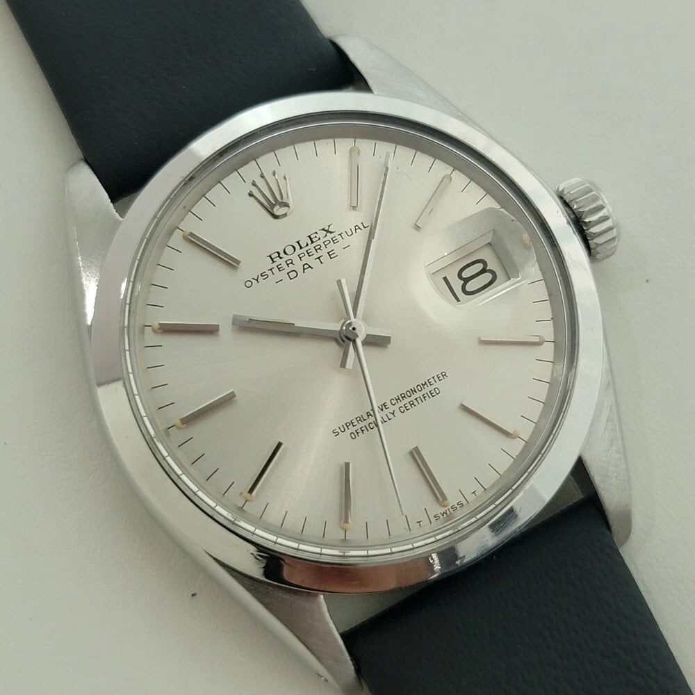 Rolex Oyster Perpetual Date Ref 1500 35mm 1970s Mens w Paper Automatic RA534 (1 of 15)