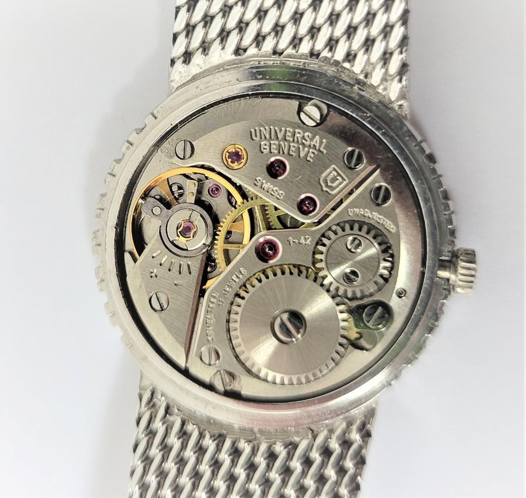 Vintage 18k White UNIVERSAL GENEVE Winding Ladies Watch 1 ct Diamond Bezel F/VS1 - 11