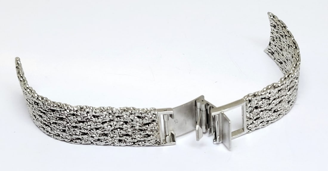 SOLID 18k White GOLD PATEK PHILIPPE Watch Bracelet 17 mm 44.6 grams* EXLNT - 10