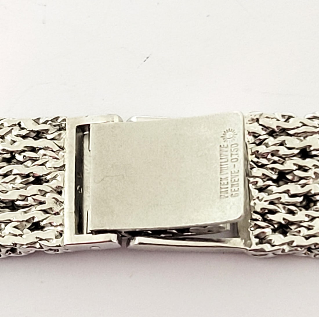 SOLID 18k White GOLD PATEK PHILIPPE Watch Bracelet 17 mm 44.6 grams* EXLNT - 7