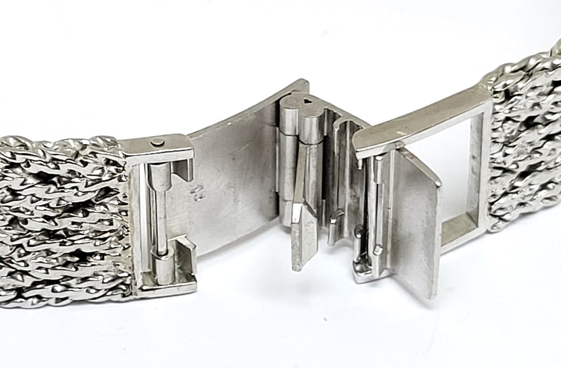 SOLID 18k White GOLD PATEK PHILIPPE Watch Bracelet 17 mm 44.6 grams* EXLNT - 9