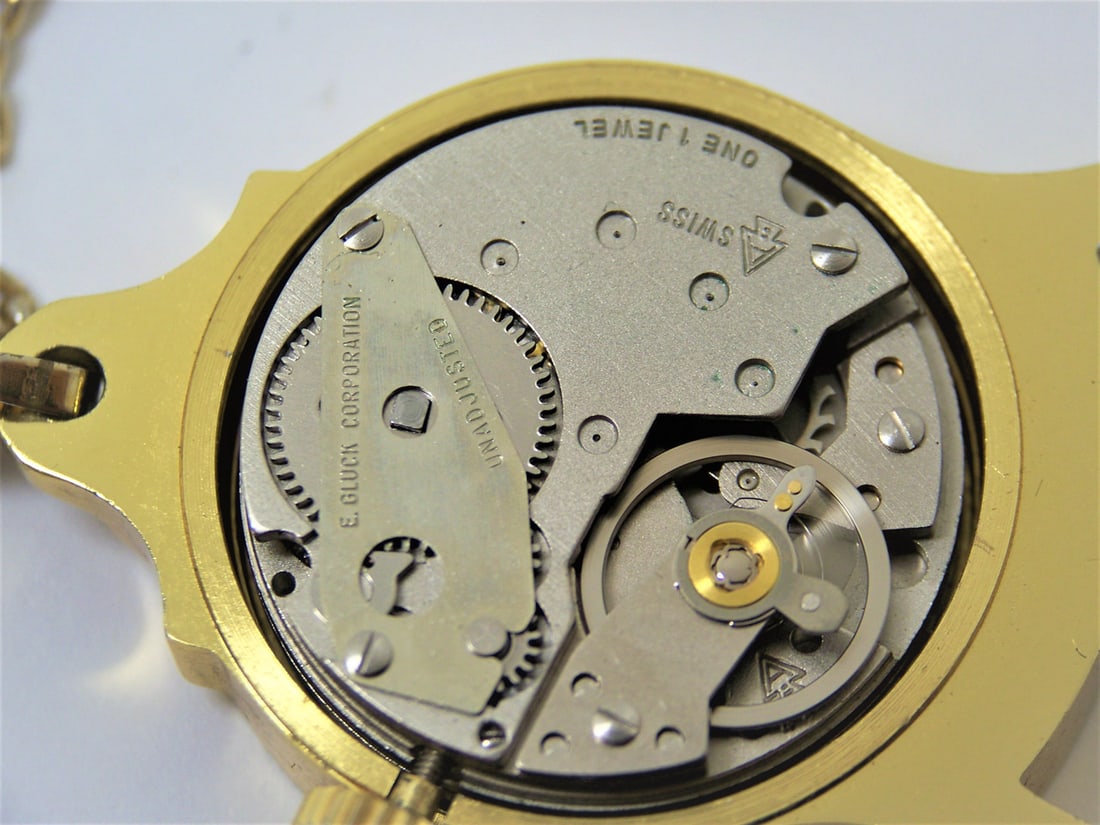 Gold Plated CHATEAU Ladies Pendant Winding Watch with 22 Inches Goldfilled Chain - 6