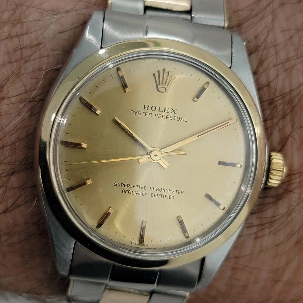 Rolex Oyster Perpetual 1002 34mm Mens 14k SS Automatic 1960s All Original RA570 - 13