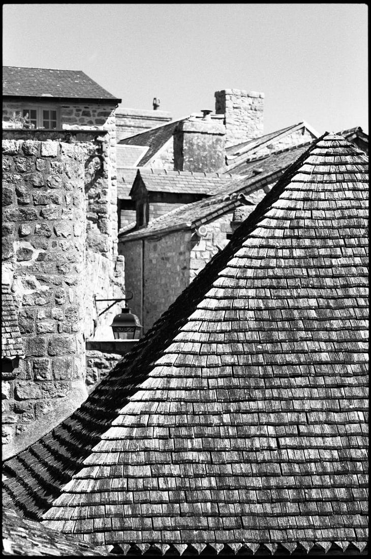 Rooftops, Mont Saint Michel, France 2016 - Silver Gelatin: Title: Rooftops, Mont Saint Michel, France 2016 - Silver Gelatin Description: Title: Rooftops, Mont Saint Michel, France 2016 - Silver Gelatin Photograph - Limited Edition of 10 Artist: Paul Cooklin O