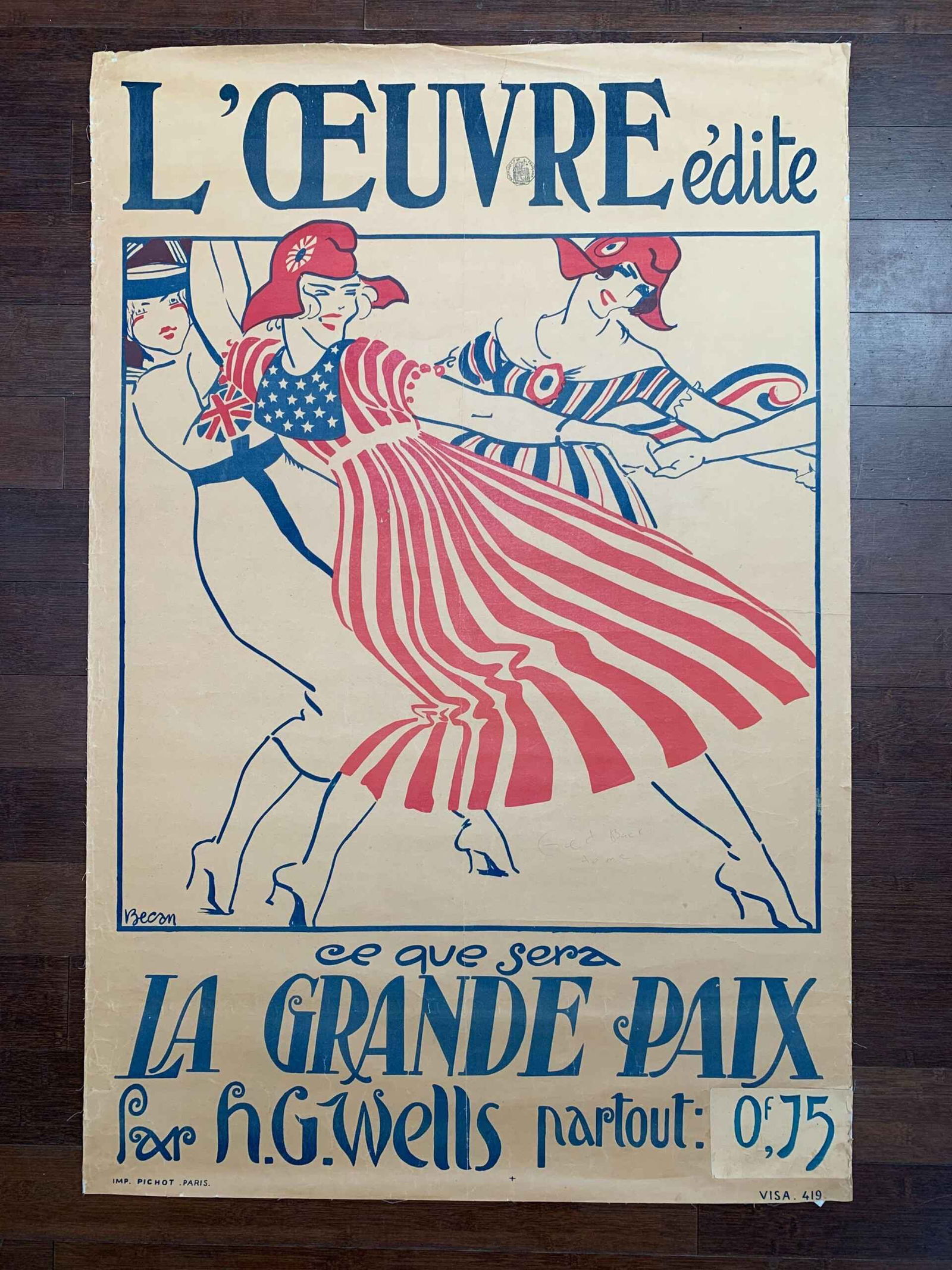 L'Oeuvre La Grand Prix - Art by Bernard Becan (1919) 31x46 French Lithograph Poster LB (1 of 6)