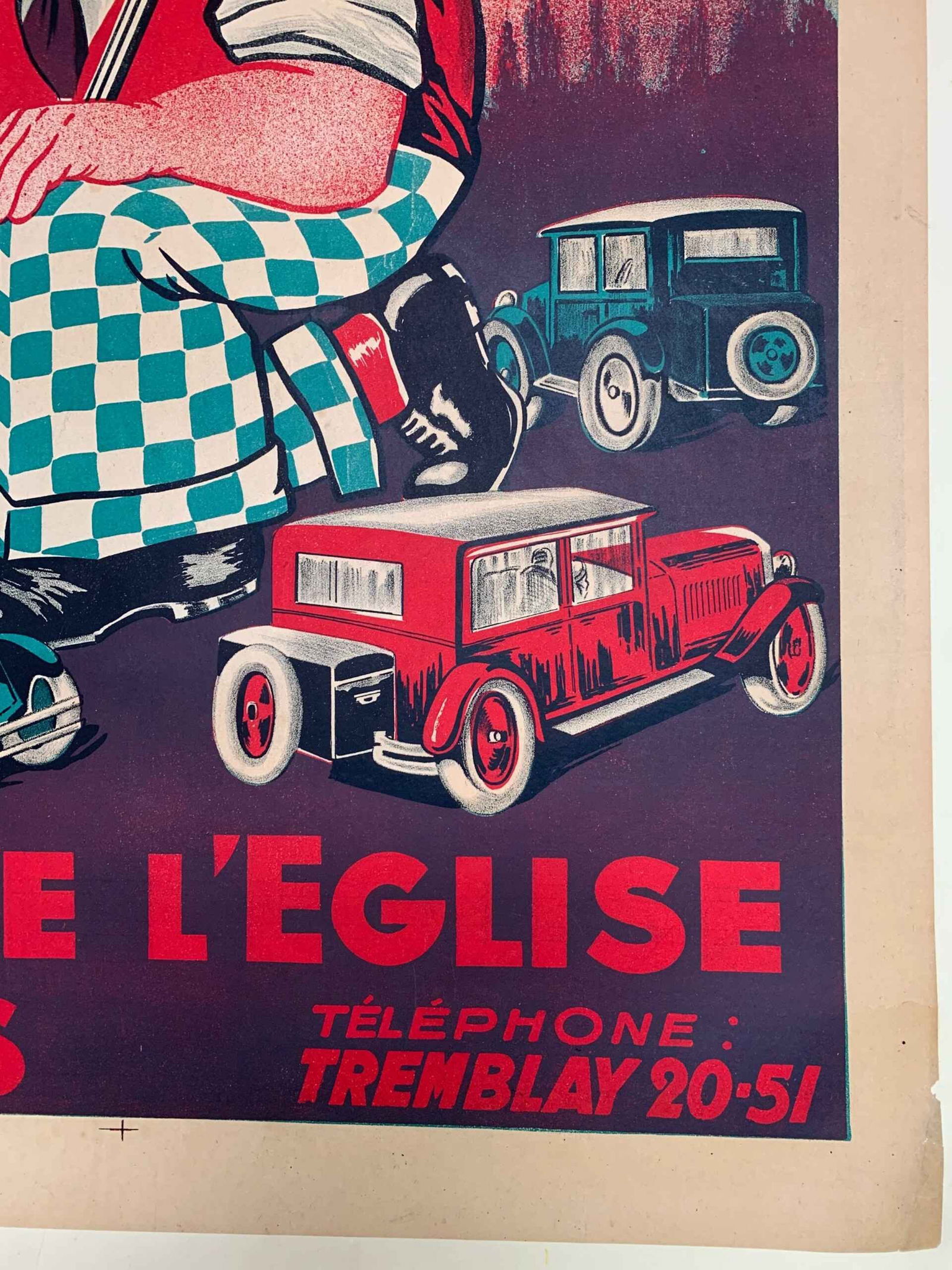 Auto-Ecole - Art by A. Cahon (1934) 31.5x47.5 French Advertising Poster LB - 4