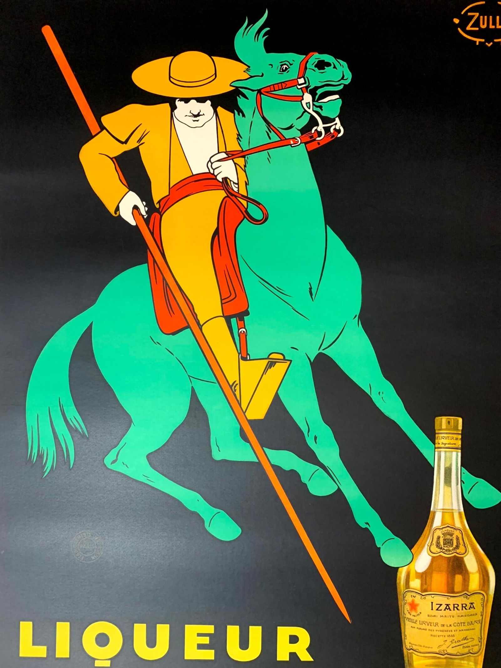 Liqueur Izarra - Art By Zulla (1934) 31.5x47.2 French Advertising Poster LB - 6