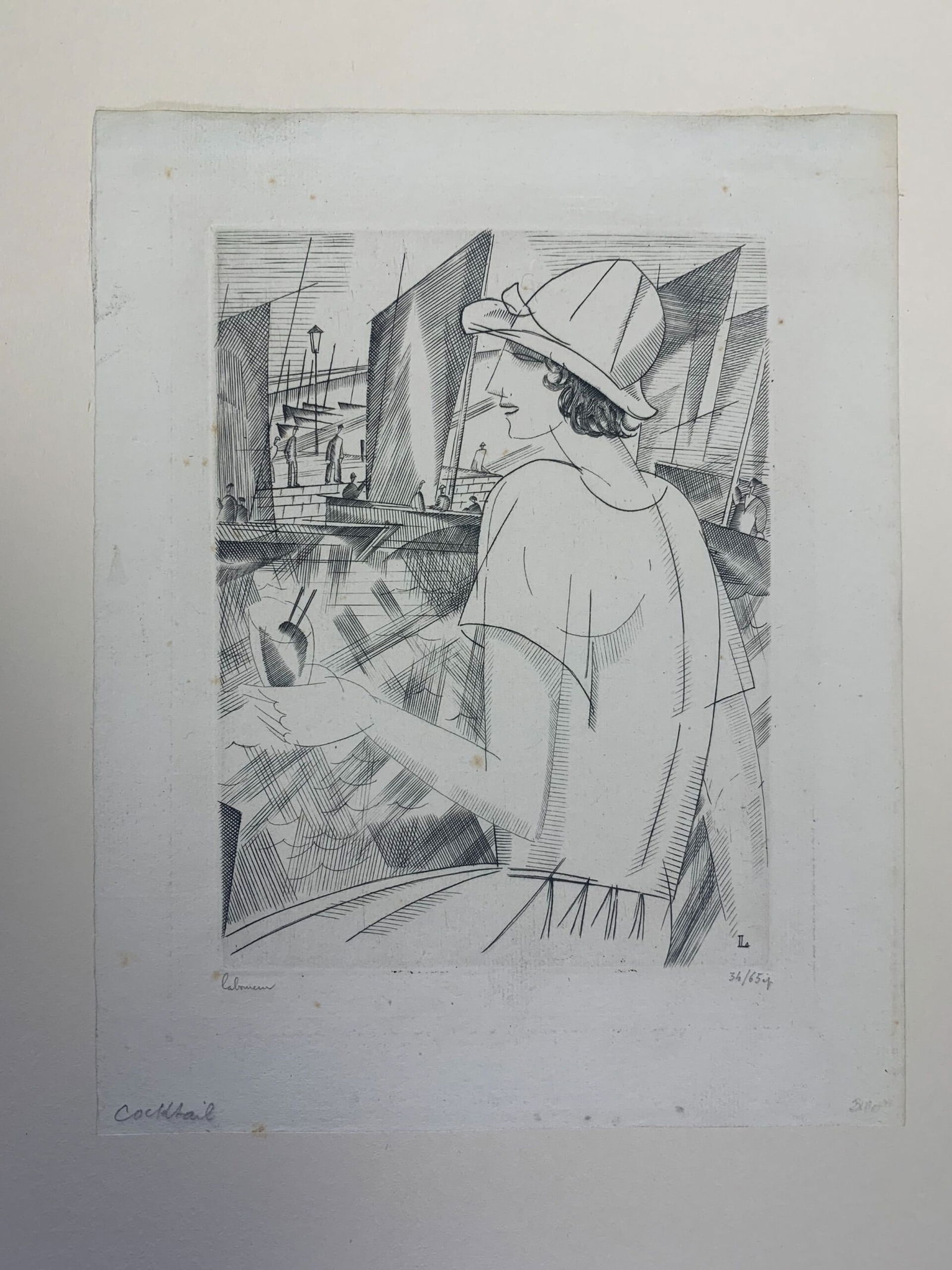 Cocktail - Art by Jean-Emile Laboureur (1919) 7x8.75 French Cubism Artwork #34/65 Pencil Signed: Title: Cocktail - Art by Jean-Emile Laboureur (1919) 7x8.75 French Cubism Artwork #34/65 Pencil Signed Description: Cocktail - Art by Jean-Emile Laboureur (1919) 7x8.75 French Cubism Artwork #34/65 Pe