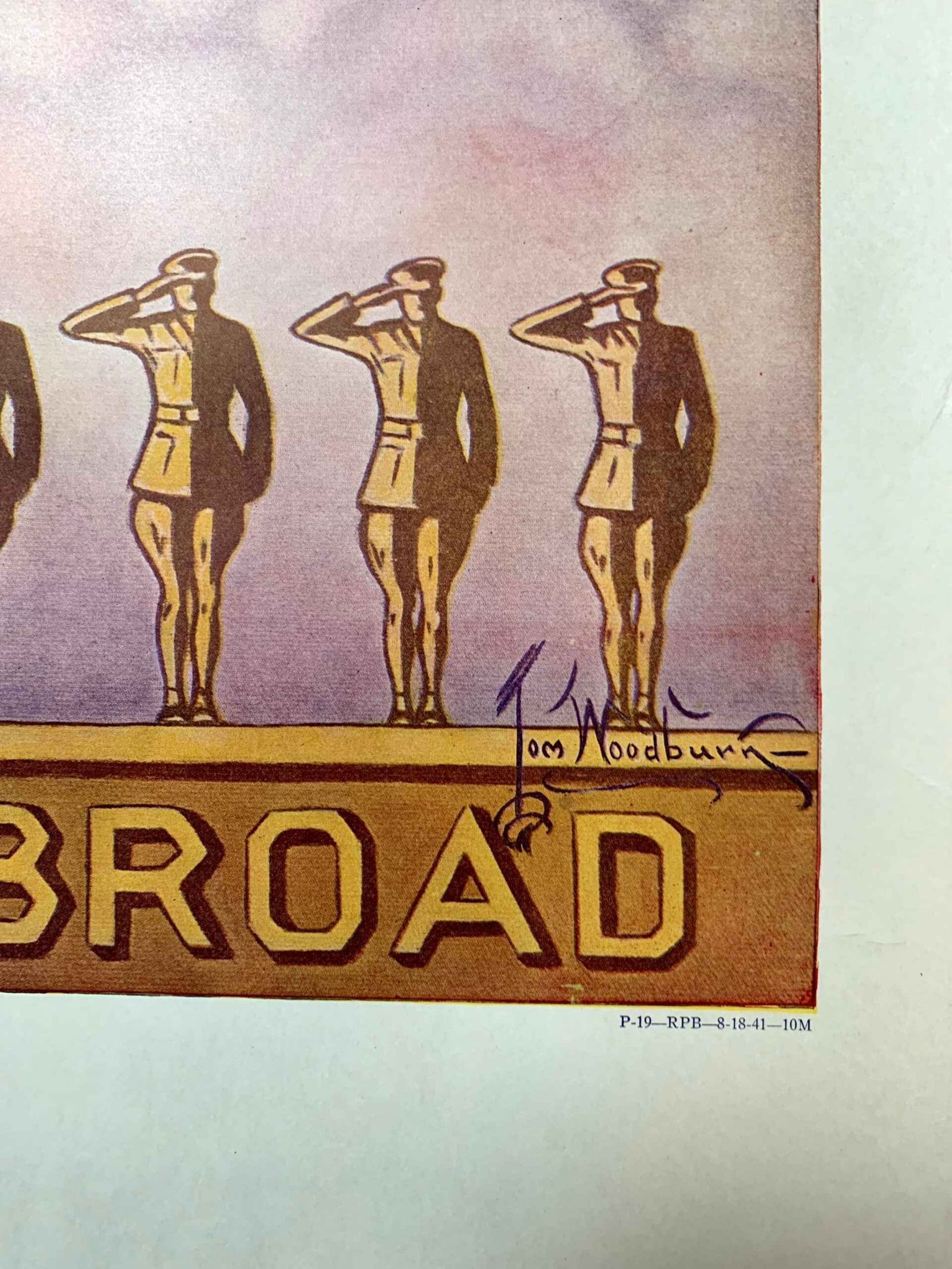 U.S. Army At Home Abroad - Art By Tom Woodburn (1940's) 25x38 US WWII Poster - 6