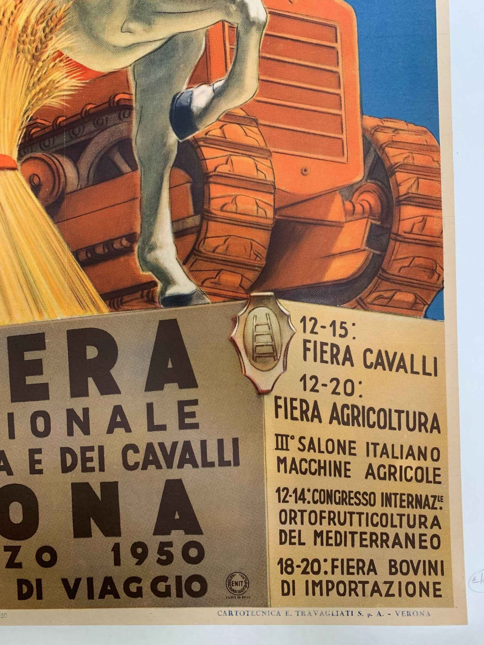 Fiera Internazionale - Art by Ernesto Amos Tomba (1949) 27.25x39.25 Italian Festival Poster LB - 4