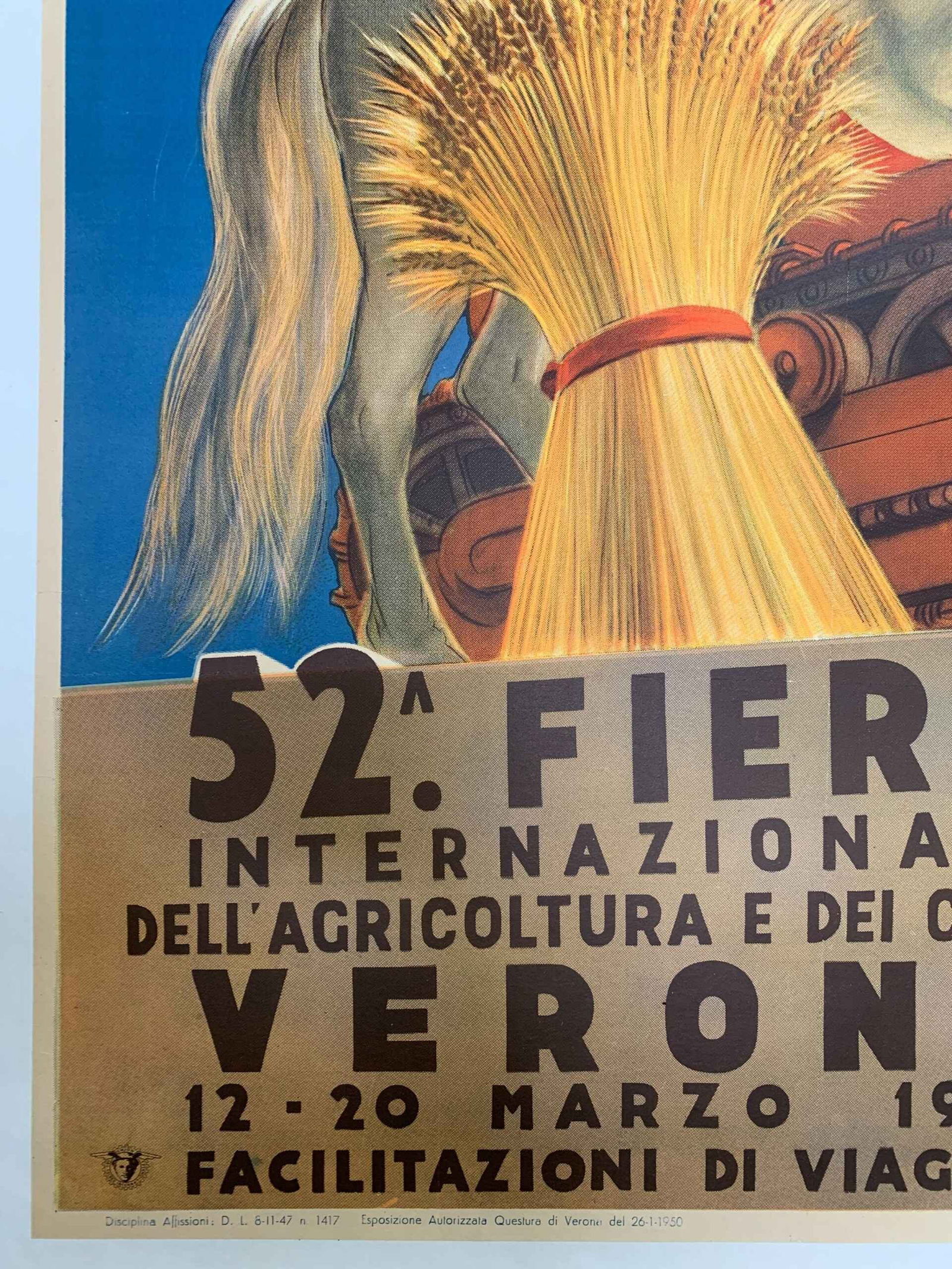 Fiera Internazionale - Art by Ernesto Amos Tomba (1949) 27.25x39.25 Italian Festival Poster LB - 5