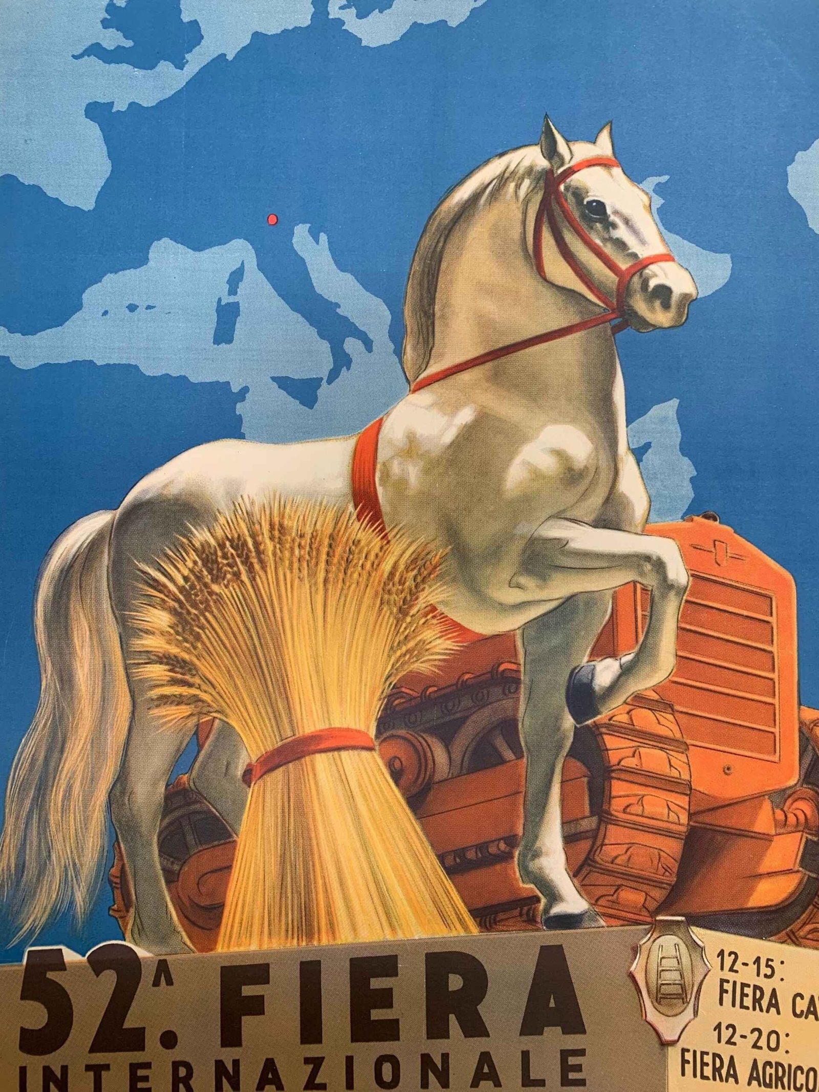 Fiera Internazionale - Art by Ernesto Amos Tomba (1949) 27.25x39.25 Italian Festival Poster LB - 6