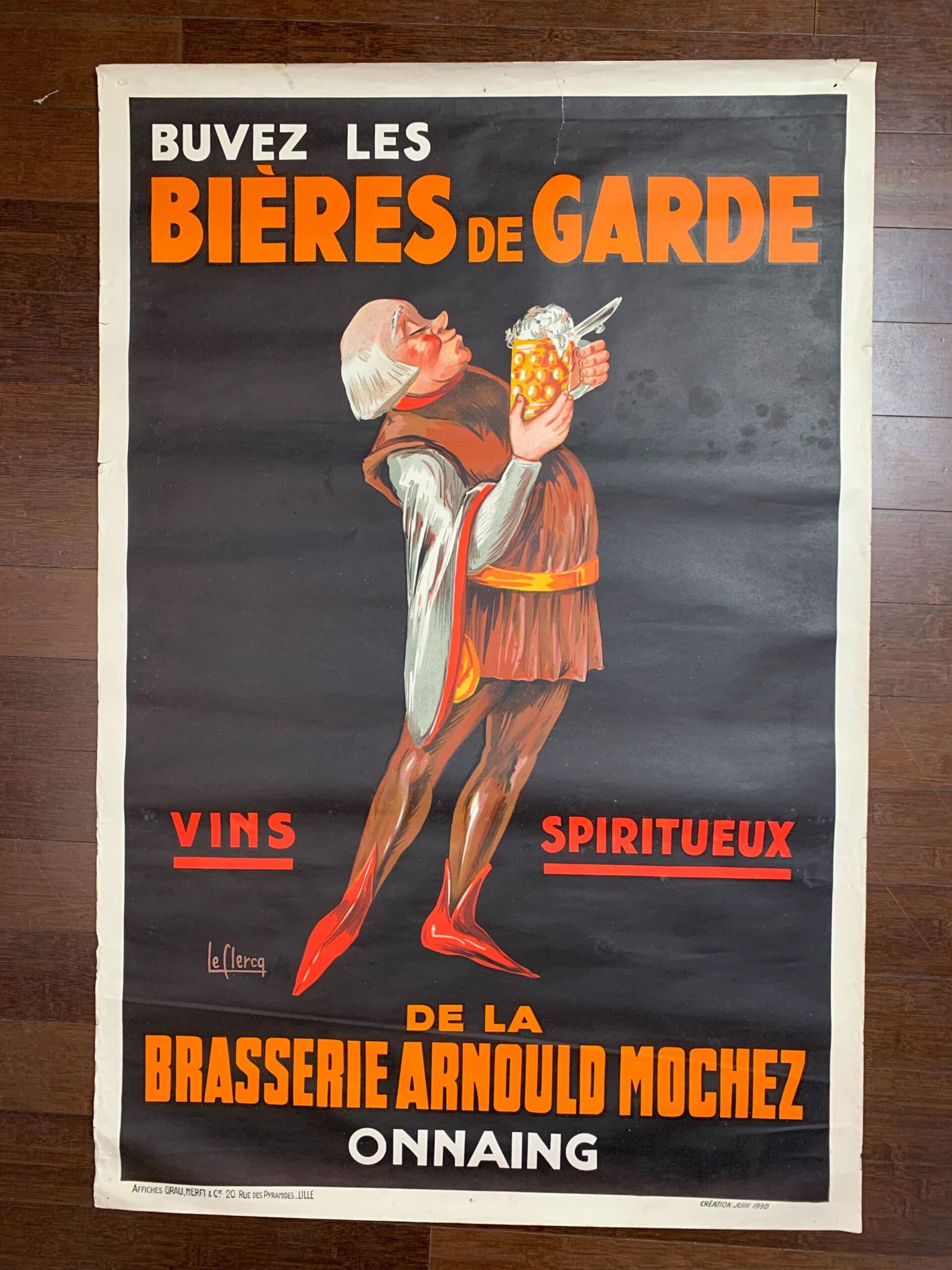 Bieres de Garde - Art by Le Clercq (1930) 31.5x47 Belgian Advertising Poster (1 of 6)