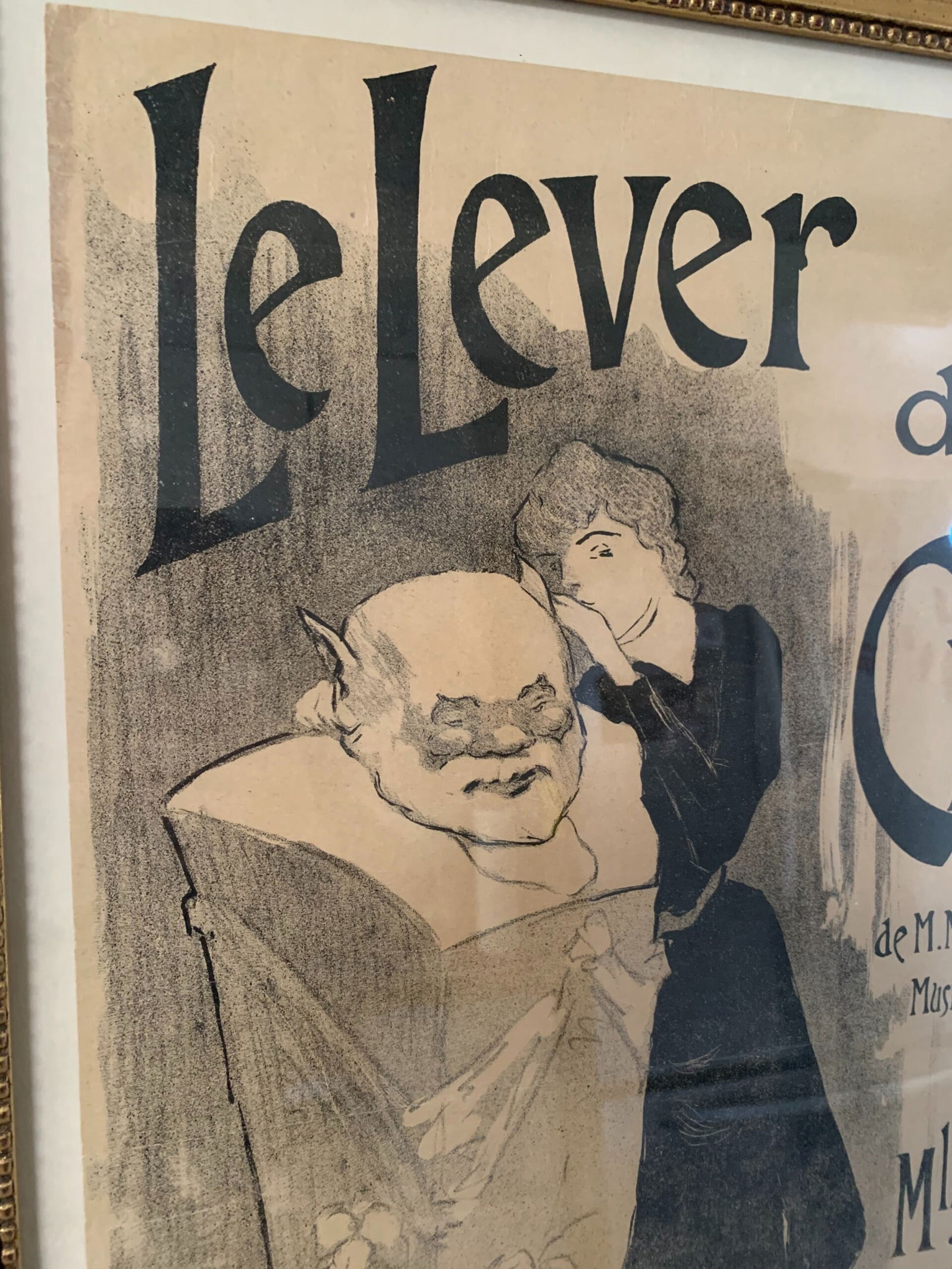 Le Lever Du Critique - Art by H.S. Ibels (1895) 20x25 French Lithograph Poster - Framed - 2