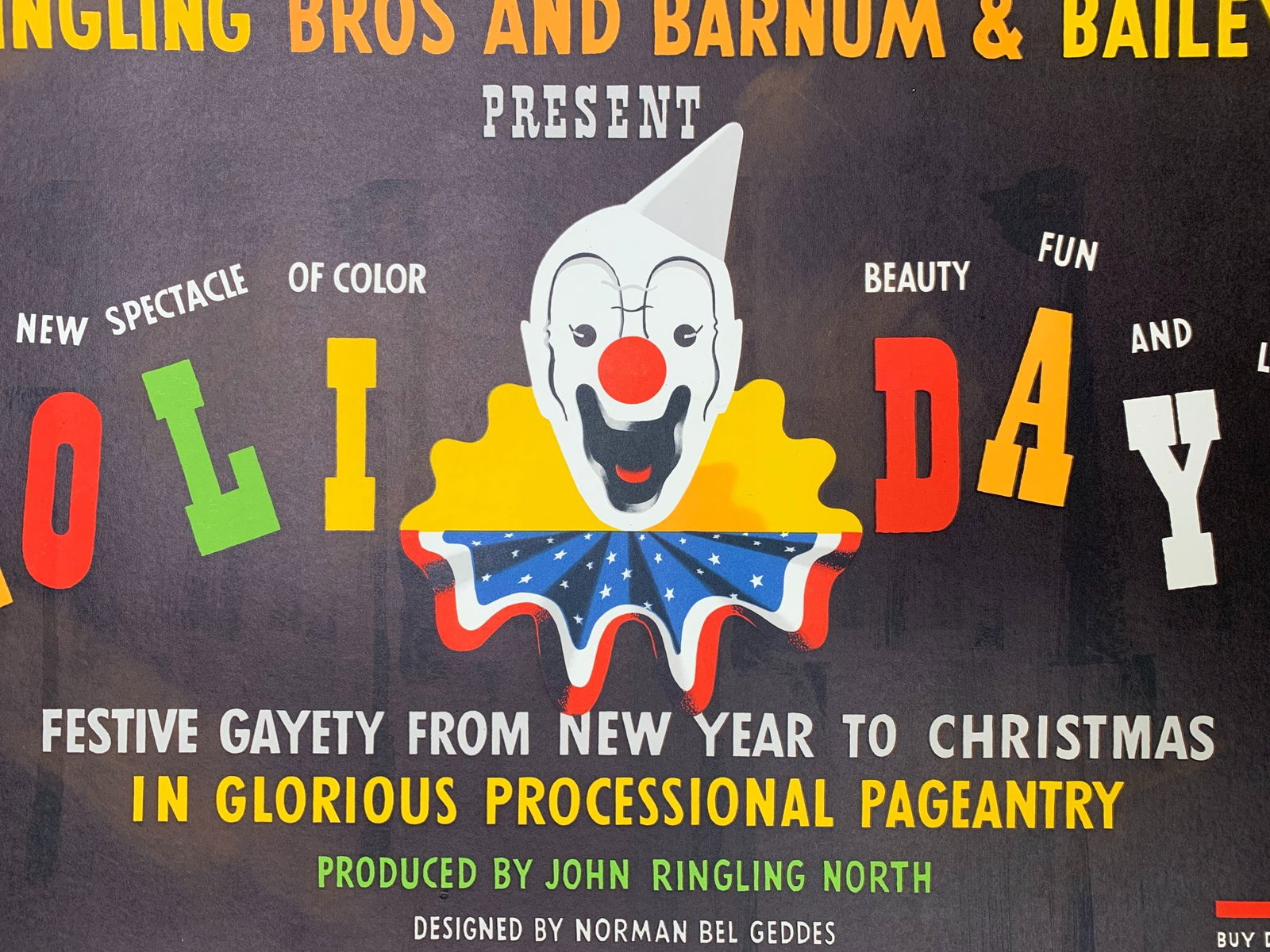 Ringling Bros. - Holidays - Art By Norman Bel Geddes (1942) 19.25x28 US Circus Poster LB - 6