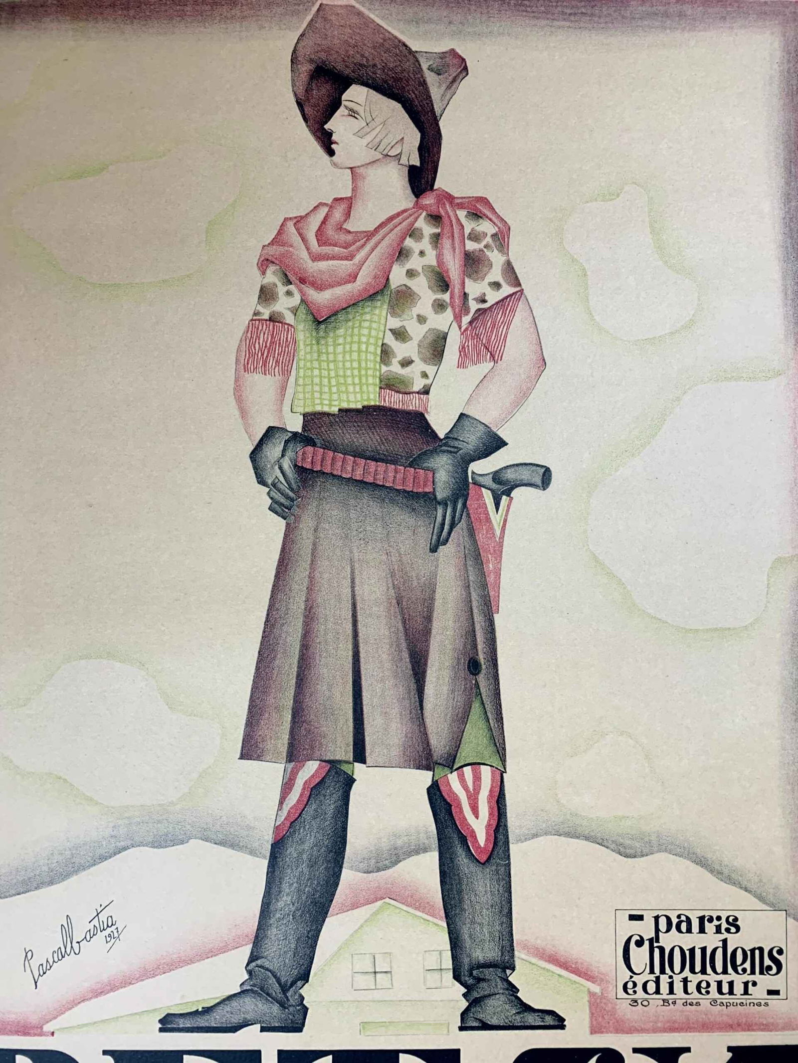 Betsy - Art By Pascal Bastia (1927) 31.25x47.25 French Theater Poster LB - 7