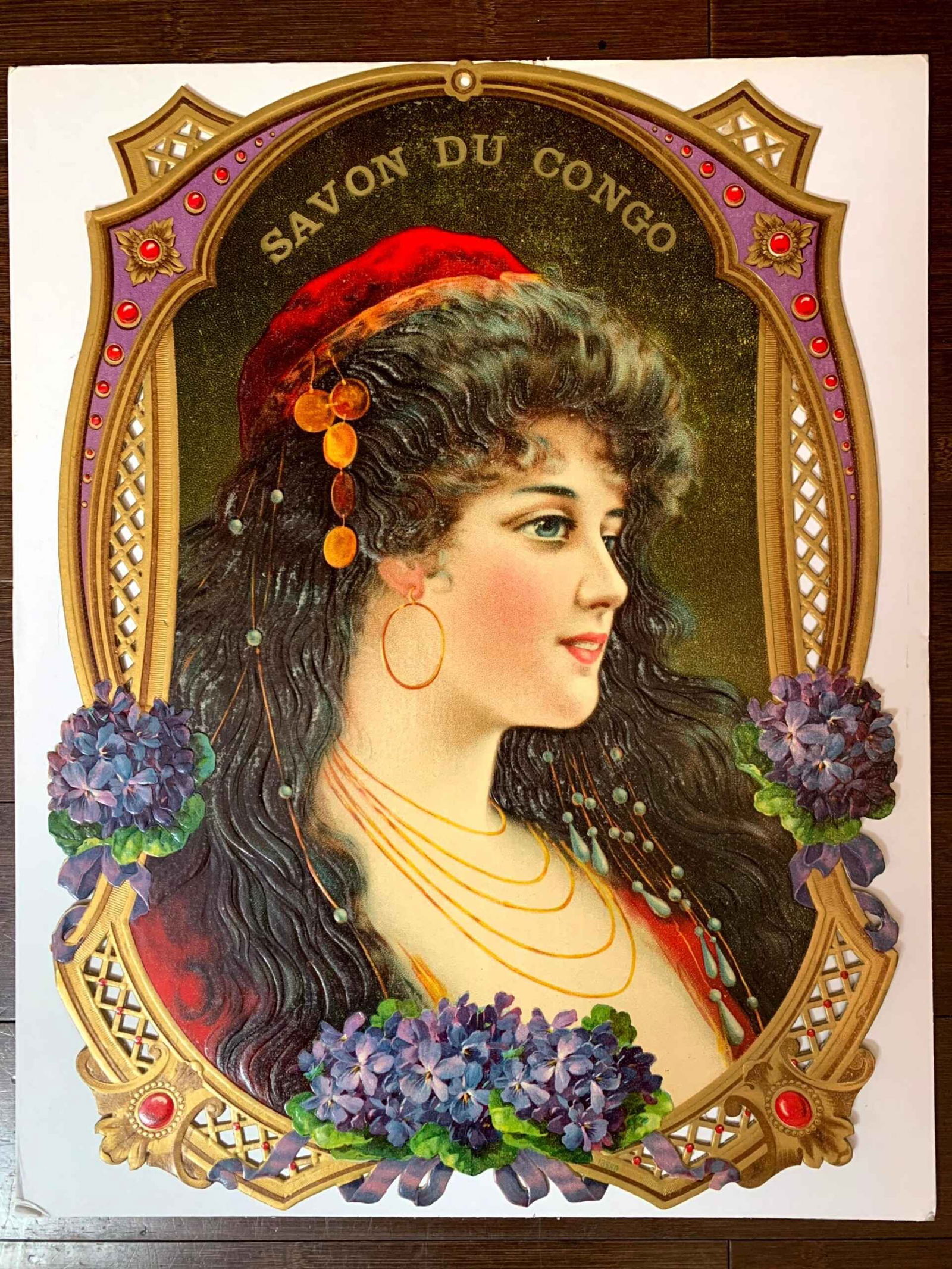 Savon Du Congo (1900's) 14.5x19.3 French Die-Cut Art (1 of 5)
