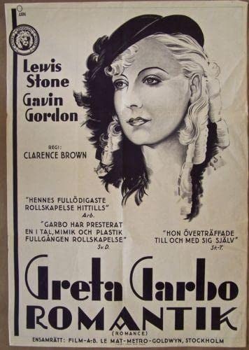 Romantik - Greta Garbo (1930) 27.5x39.5 Swedish Movie Poster: Title: Romantik - Greta Garbo (1930) 27.5x39.5 Swedish Movie Poster Description: Romantik - Greta Garbo (1930) 27.5x39.5 Swedish Movie Poster Please refer to the attached photos to determine the