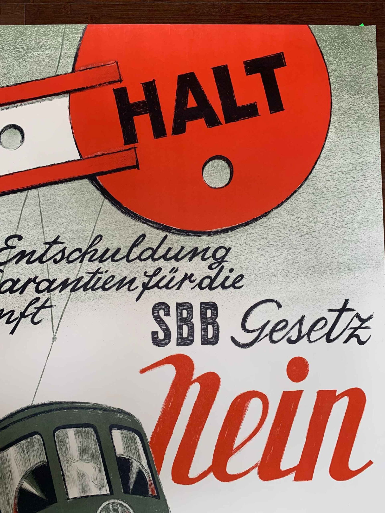 Halt! SBB Gesetz Nein Hugo Laubi (1943) 35x51 German WWII Poster - 3