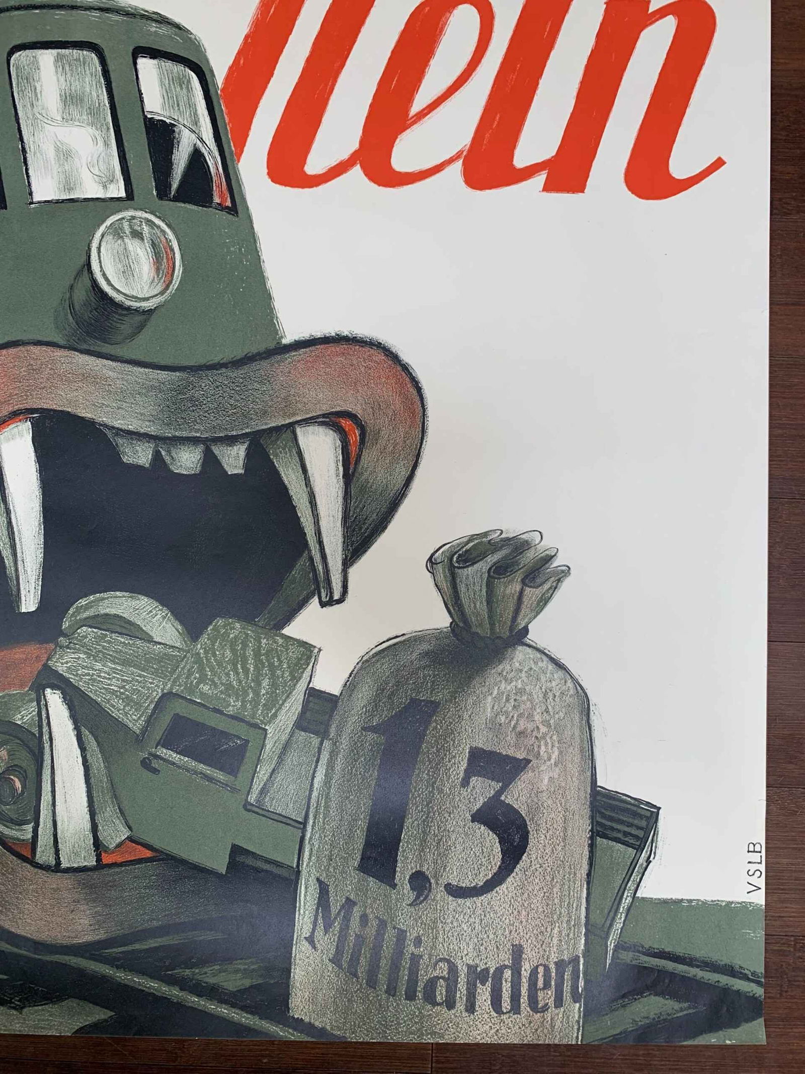 Halt! SBB Gesetz Nein Hugo Laubi (1943) 35x51 German WWII Poster - 4