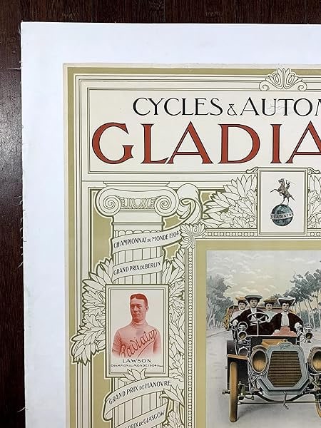 Gladiator - Cycles And Automobiles (1905) 23.5x30.5 French Advertising Poster LB - 3