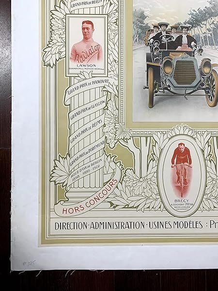 Gladiator - Cycles And Automobiles (1905) 23.5x30.5 French Advertising Poster LB - 6