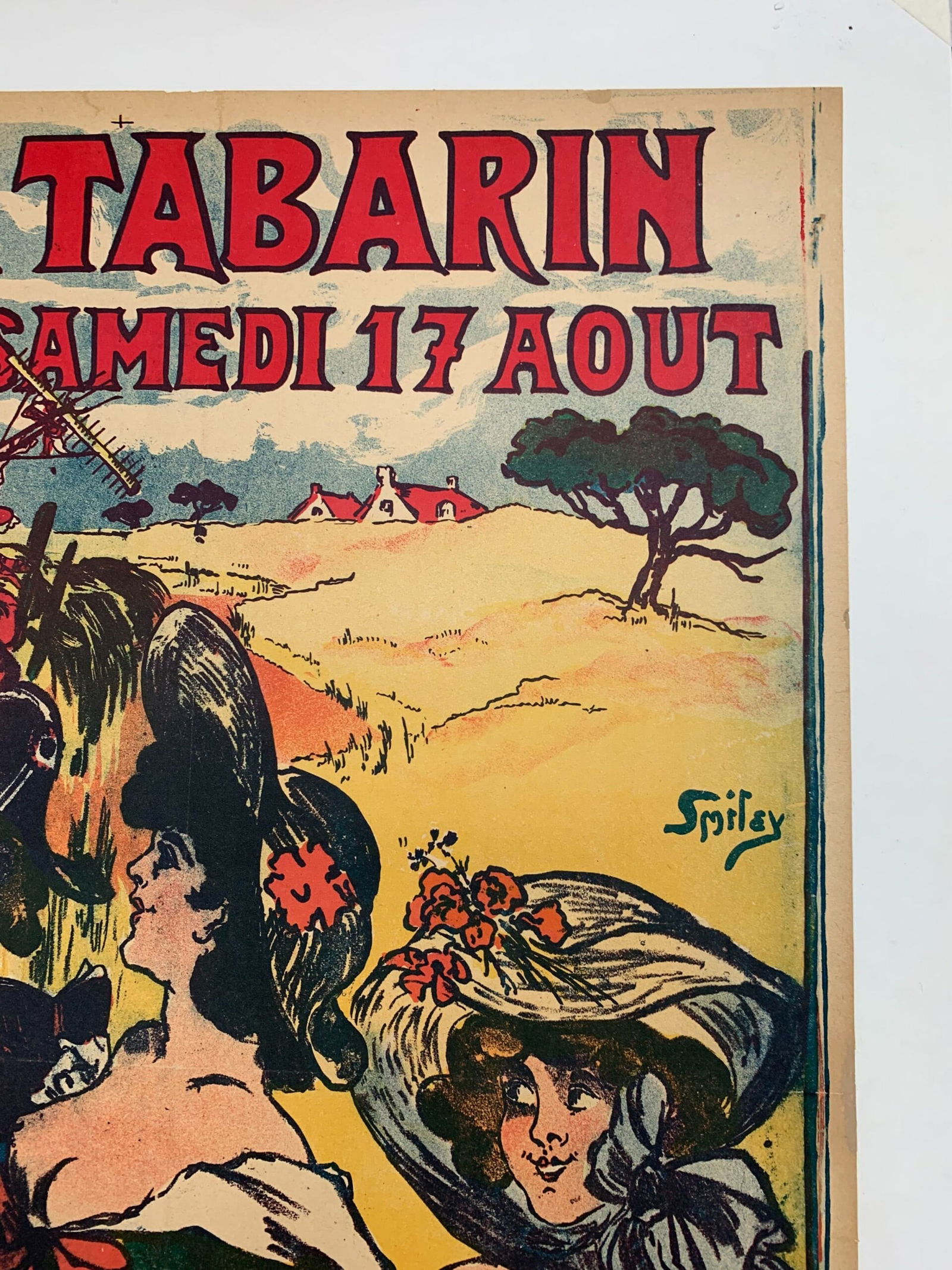 Bal Tabarin Fete de la Moisson - Art by Smiley (1907) 16.5 x 24.5 French Advertising Poster LB - 3
