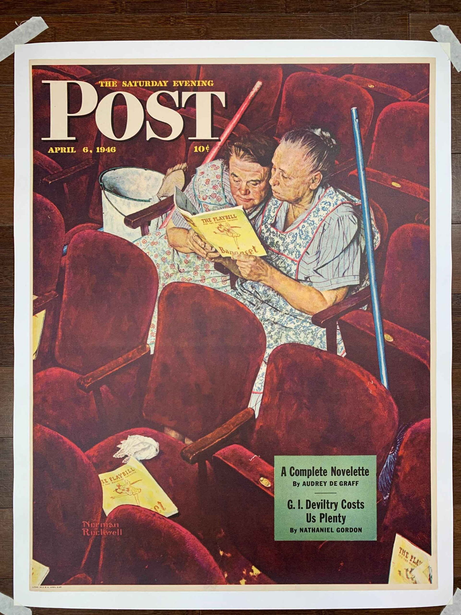 Saturday Evening Post - Norman Rockwell (04/06/46) 21.75 x 28.5 US Newstand Poster LB (1 of 5)