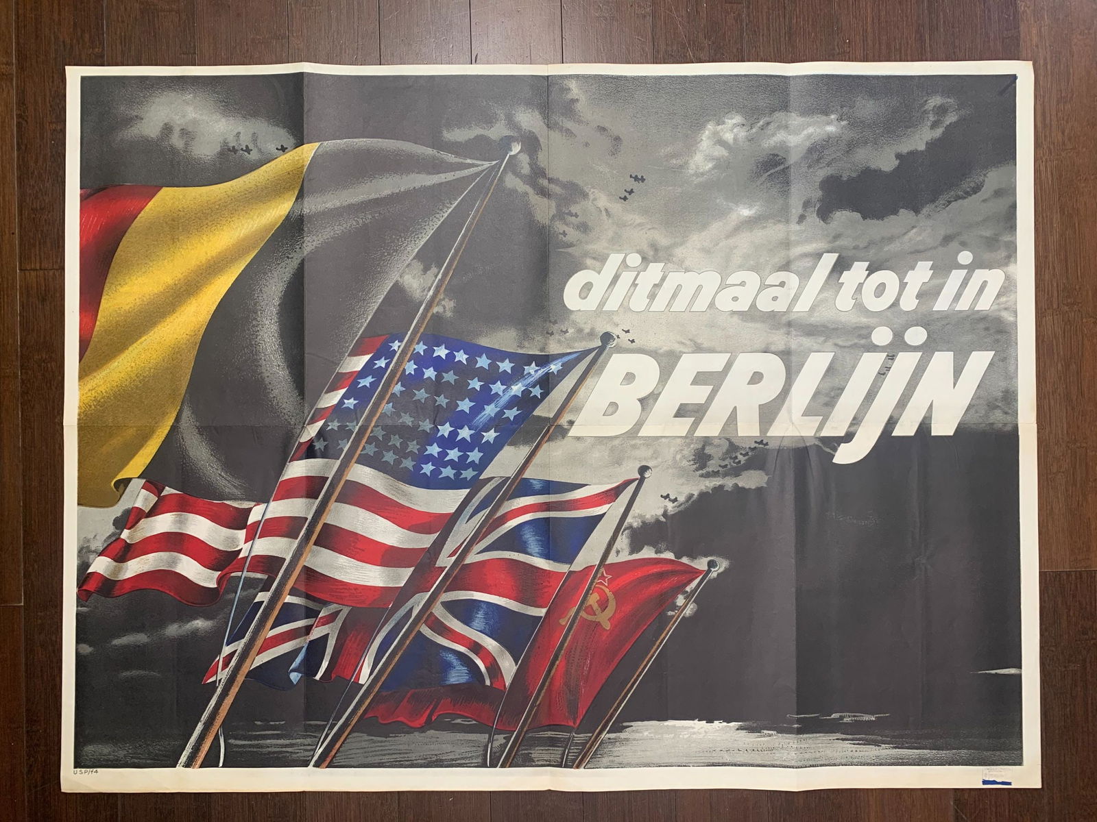This Time to Berlin (1944) 30x40.25 Belgian WWII Pro-Allied Propaganda Poster (1 of 4)