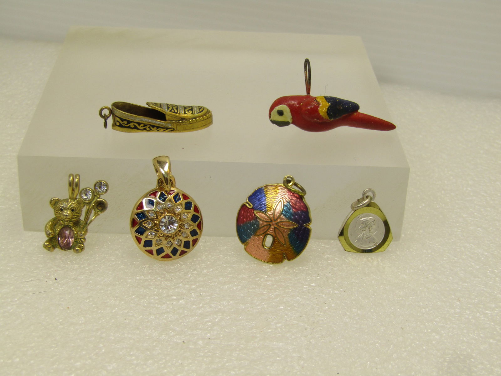 Vintage Six Pendant Lot, Damacene, Guilloch, Cloisonne More, 1960's-1980's - 2