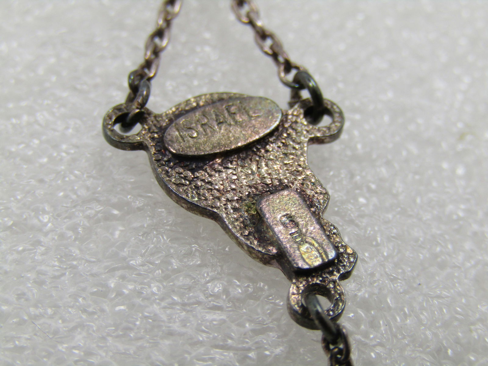 Vintage Silver Plated Rosary, Marked Israel 17", All Metal, 1960's-1970's - 8