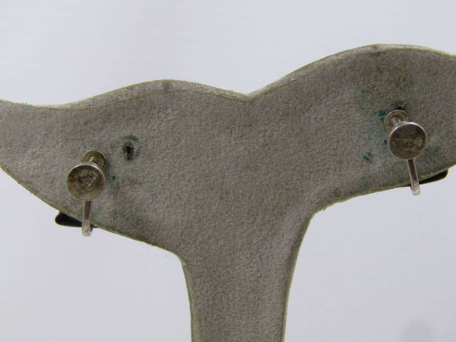 Vintage Sterling Crown Screwback Earrings, 1940's-1950's - 4