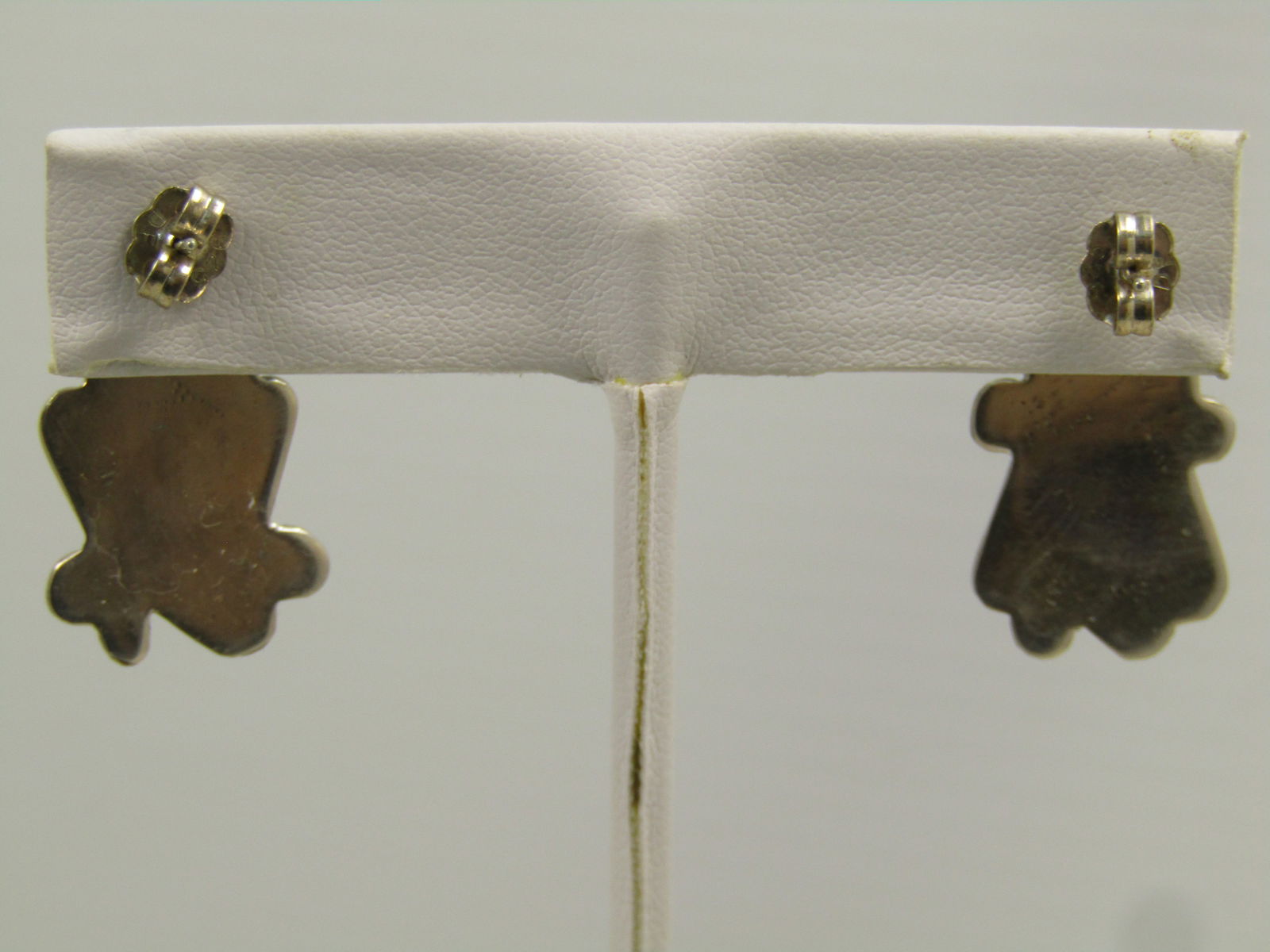 Vintage Sterling Mother-of-Pearl Earrings, Shadowbox, Pierced, 1970's, 1980's - 4