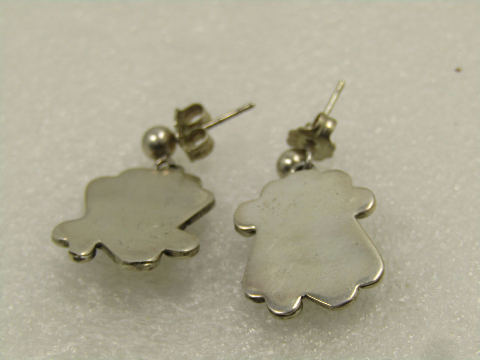 Vintage Sterling Mother-of-Pearl Earrings, Shadowbox, Pierced, 1970's, 1980's - 6