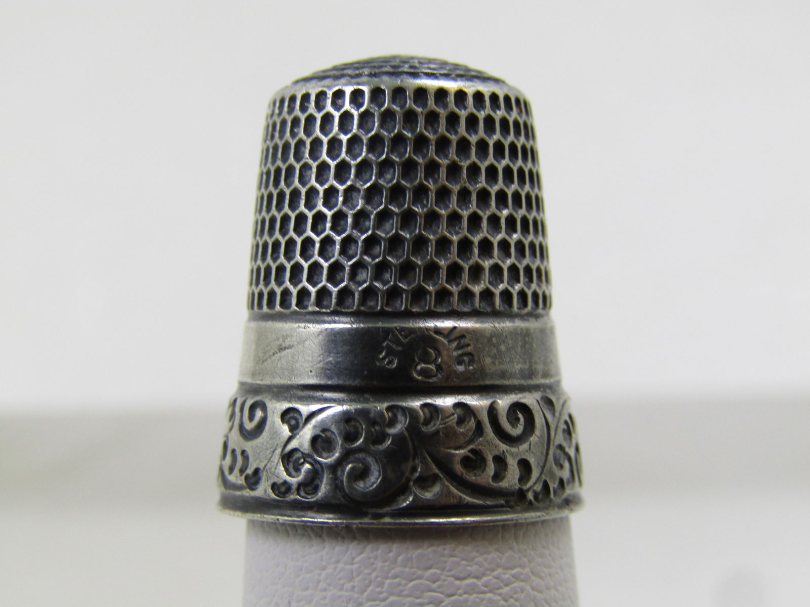 Vintage Sterling Thimble, SZ 8. Signed, 1930's-1950's - 2