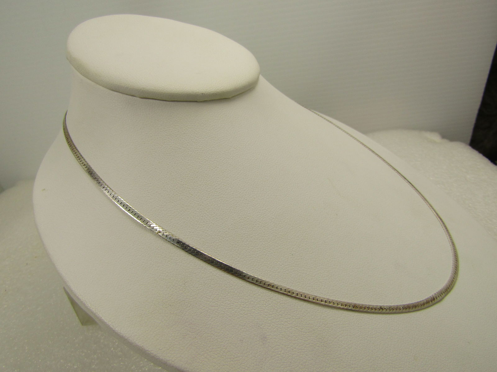 Vintage Sterling Reversible Herringbone Necklace, 30" 1980's-1990's - 3