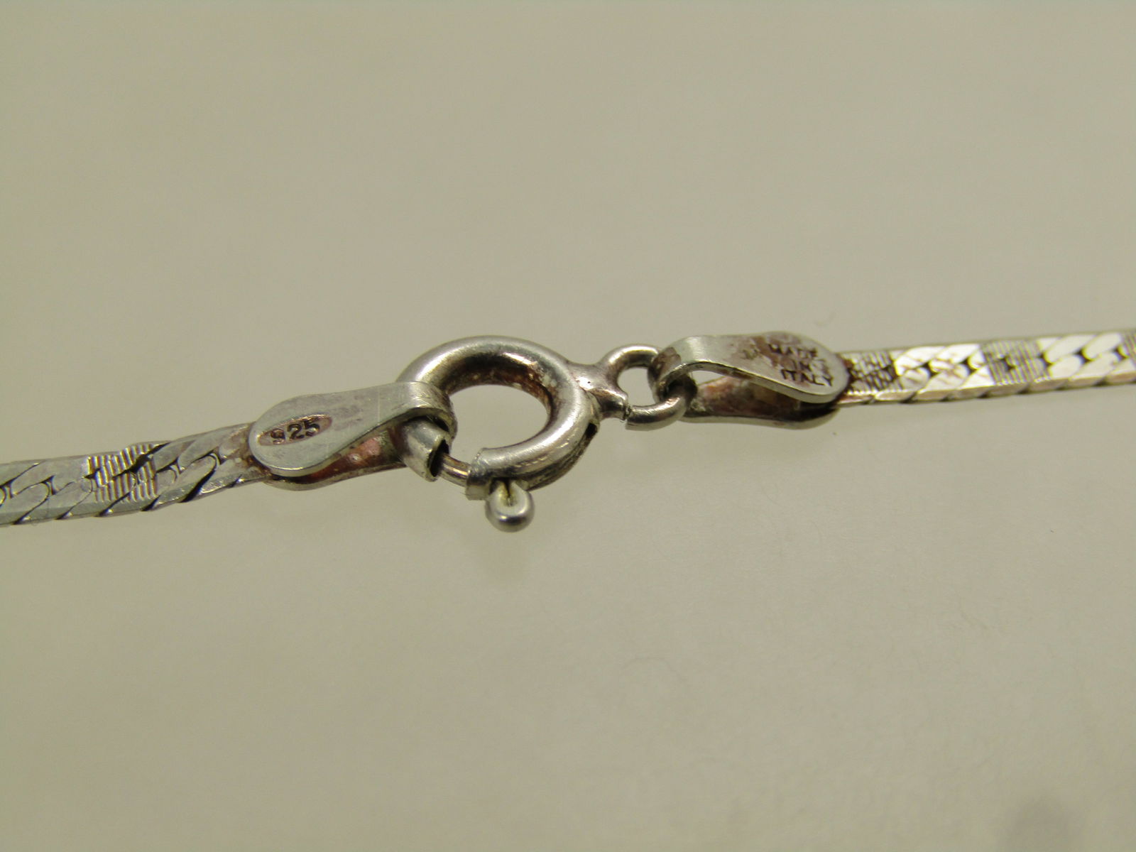 Vintage Sterling Reversible Herringbone Necklace, 30" 1980's-1990's - 5