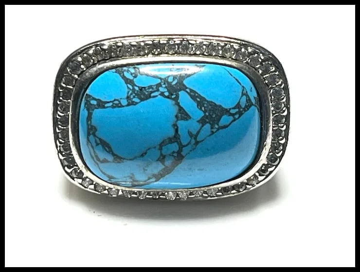 Estate Oversize Sterling Silver NH Signet Ring - 2