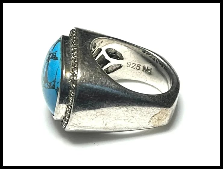 Estate Oversize Sterling Silver NH Signet Ring - 4
