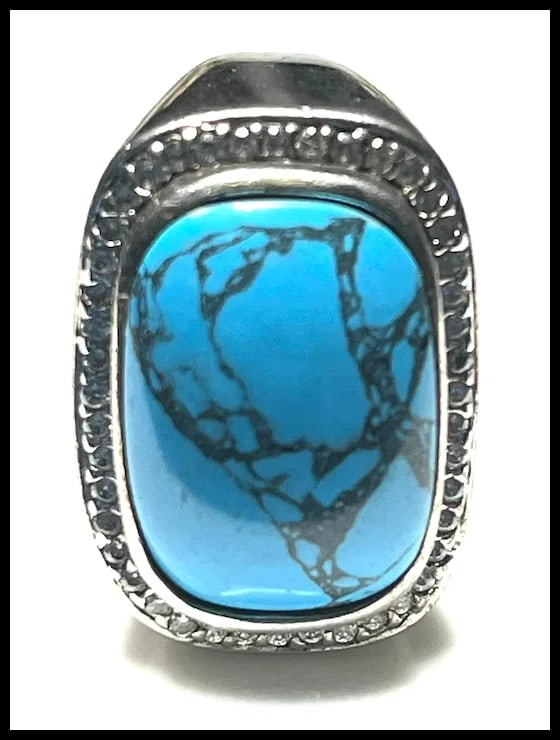 Estate Oversize Sterling Silver NH Signet Ring - 6