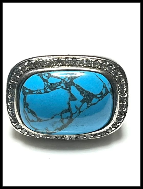 Estate Oversize Sterling Silver NH Signet Ring - 7