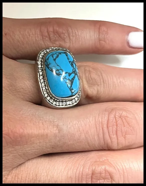 Estate Oversize Sterling Silver NH Signet Ring - 8