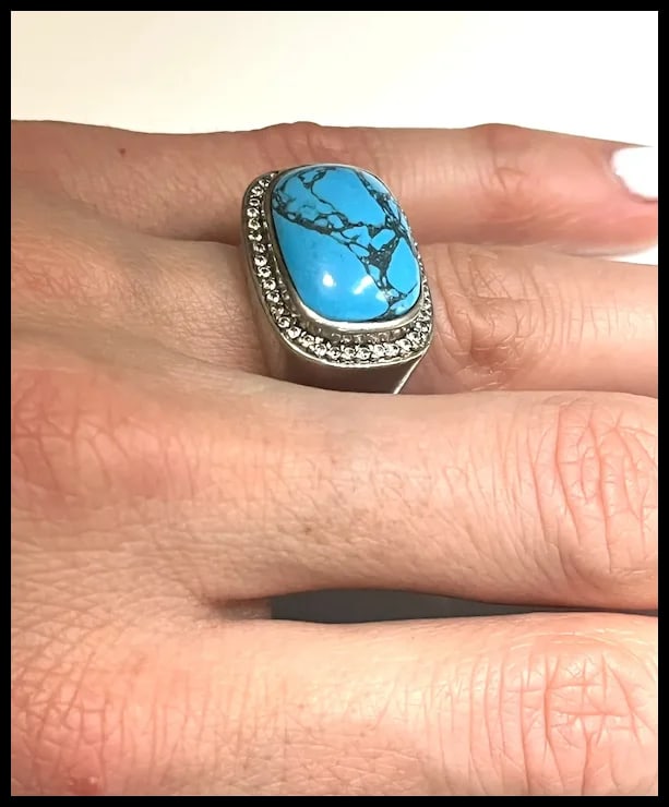 Estate Oversize Sterling Silver NH Signet Ring - 9